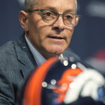 
              Denver Broncos chief executive officer Greg Penner responds to a question during a news conference about the firing of head coach Nathaniel Hackett Tuesday, Dec. 27, 2022, in Englewood, Colo. (AP Photo/David Zalubowski)
            