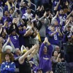Fans cheer during overtime in an NFL football game between the Minnesota Vikings and the Indianapolis Colts, Saturday, Dec. 17, 2022, in Minneapolis. The Vikings won 39-36. (AP Photo/Andy Clayton-King)