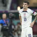 
              Christian Pulisic of the United States is dejected after the World Cup round of 16 soccer match between the Netherlands and the United States, at the Khalifa International Stadium in Doha, Qatar, Saturday, Dec. 3, 2022. Netherlands won 3-1. (AP Photo/Ebrahim Noroozi)
            
