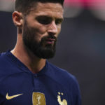 France's Olivier Giroud looks down /during the World Cup semifinal soccer match between France and Morocco at the Al Bayt Stadium in Al Khor, Qatar, Wednesday, Dec. 14, 2022. (AP Photo/Manu Fernandez)
