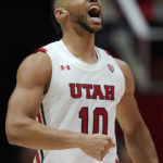 Utah guard Marco Anthony (10) walks up the court during the second half of the team's NCAA college basketball game against Jacksonville State on Thursday, Dec. 8, 2022, in Salt Lake City. (AP Photo/Rick Bowmer)
