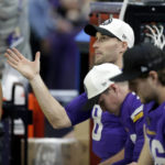 Minnesota Vikings quarterback Kirk Cousins reacts on the bench during the first half of an NFL football game against the Indianapolis Colts, Saturday, Dec. 17, 2022, in Minneapolis. (AP Photo/Andy Clayton-King)
