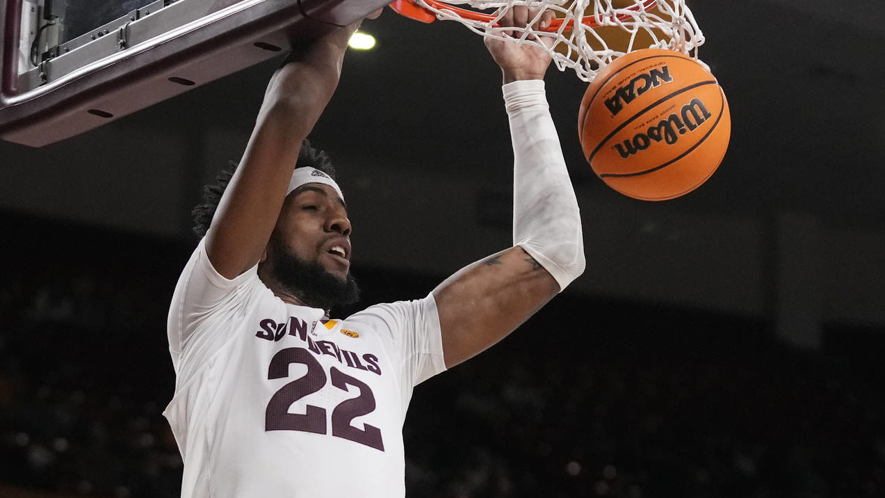 Arizona State forward Warren Washington dunks against Stanford during the second half of an NCAA co...