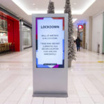 
              Signs around the Mall of America indicate that a lockdown is in progress after a shooting was reported Friday, Dec. 23, 2022 in Bloomington, Minn. A shooting sent the Mall of America into lockdown Friday evening, mall officials and police in suburban Minneapolis said. (Alex Kormann/Star Tribune via AP)
            