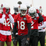 Arizona Cardinals WR A.J. Green and the rest of the team's wideouts run through drills during practice on Thursday, Jan. 5, 2023, in Tempe. (Tyler Drake/Arizona Sports)