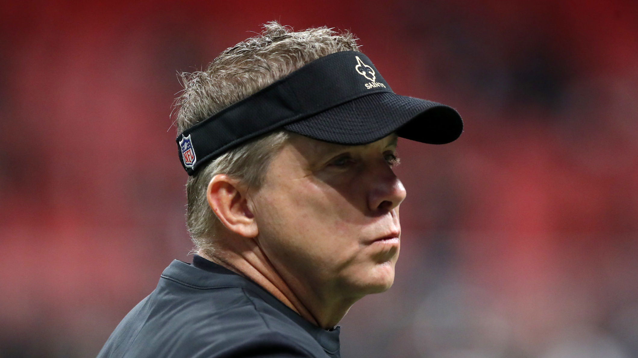Head coach Sean Payton of the New Orleans Saints on the sidelines before the game against the Atlan...