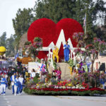 
              Kaiser Permanente's float, "All of Us for All of You," makes its way along Colorado Boulevard during the 134th Rose Parade in Pasadena, Calif., Monday, Jan. 2, 2023. (Sarah Reingewirtz/The Orange County Register via AP)
            
