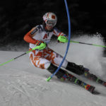 Slovakia's Petra Vlhova speeds down the course during an alpine ski, women's World Cup slalom in Flachau, Austria, Tuesday, Jan.10, 2023. (AP Photo/Marco Trovati)