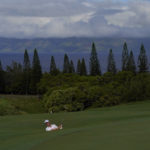 
              Justin Thomas plays a shot from a bunker on the ninth hole during the Tournament of Champions pro-am golf event, Wednesday, Jan. 4, 2023, at Kapalua Plantation Course in Kapalua, Hawaii. (AP Photo/Matt York)
            