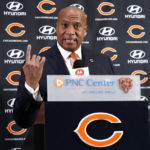 Chicago Bears new President & CEO Kevin Warren speaks during an NFL football news conference at Halas Hall in Lake Forest, Ill., Tuesday, Jan. 17, 2023.  (AP Photo/Nam Y. Huh)