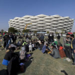 
              Football fans gather outside the Basra International Stadium in Basra, Iraq, Thursday, Jan 19, 2023. A stampede outside the stadium has killed and injured a number of people, a health official said. (AP Photo/Anmar Khalil)
            