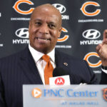 Chicago Bears new President & CEO Kevin Warren speaks during an NFL football news conference at Halas Hall in Lake Forest, Ill., Tuesday, Jan. 17, 2023. KP Photo/Nam Y. Huh)