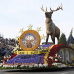 
              The Elks U.S.A. float passes at the 134th Rose Parade in Pasadena, Calif., Monday, Jan. 2, 2023. (AP Photo/Michael Owen Baker)
            