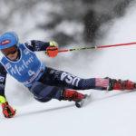 
              United States' Mikaela Shiffrin speeds down the course during an alpine ski, women's World Cup giant slalom, in Kronplatz, Italy, Tuesday, Jan. 24, 2023. American skier Mikaela Shiffrin won a record 83rd World Cup race Tuesday. Shiffrin’s giant slalom victory broke a tie on the all-time women’s list with former American teammate Lindsey Vonn. Vonn retired four years ago when injuries cut her career short. (AP Photo/Alessandro Trovati)
            