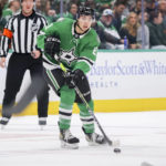
              Dallas Stars left wing Jason Robertson (21) looks to pass in the first period of an NHL hockey game against the Florida Panthers in Dallas, Sunday, Jan. 8, 2023. (AP Photo/Gareth Patterson)
            