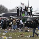 Fans tailgate during the first half of the NFC Championship NFL football game between the Philadelphia Eagles and the San Francisco 49ers on Sunday, Jan. 29, 2023, in Philadelphia. (AP Photo/Derik Hamilton)