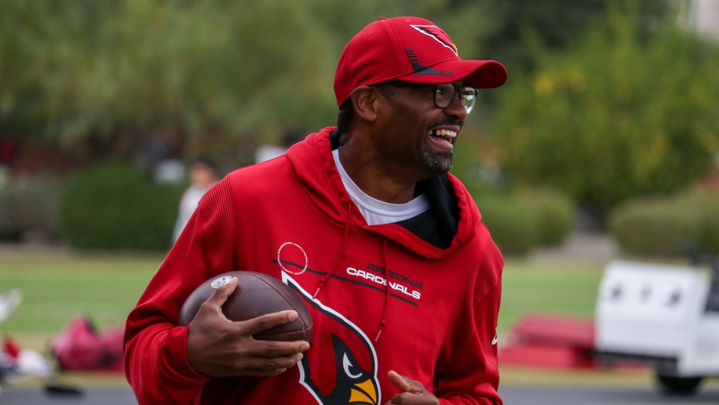 Arizona Cardinals associate head coach and wide receiver coach Shawn Jefferson (Tyler Drake/Arizona...