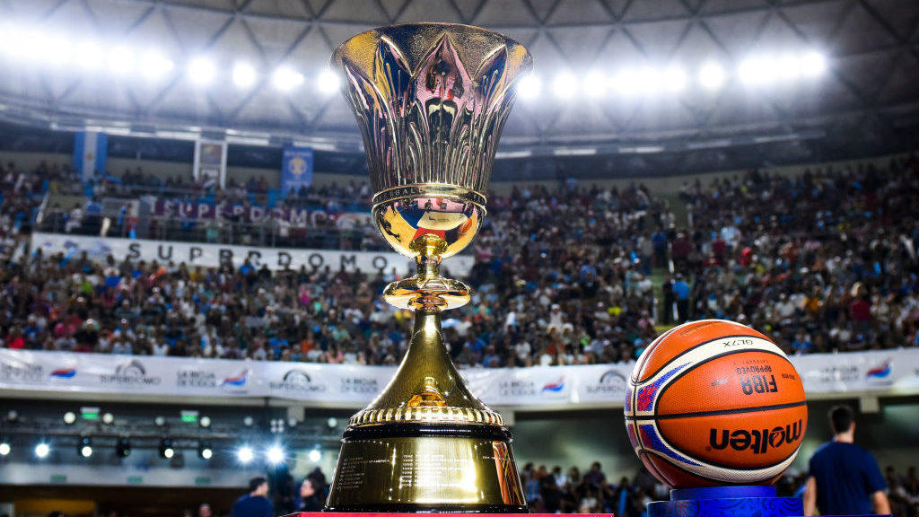 Detail of Naimith Trophy before a match between Argentina and USA as part of FIBA Americas Qualifie...