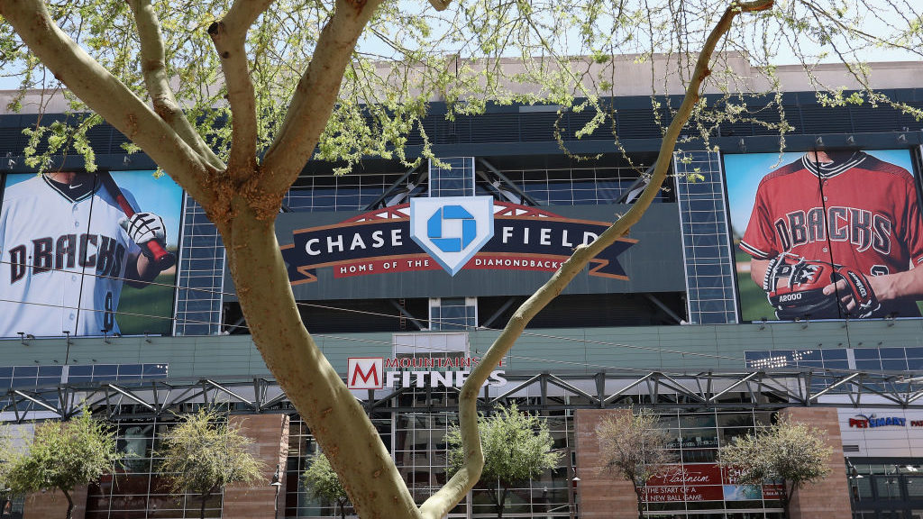General view outside of Chase Field before the MLB game between the Boston Red Sox and the Arizona ...