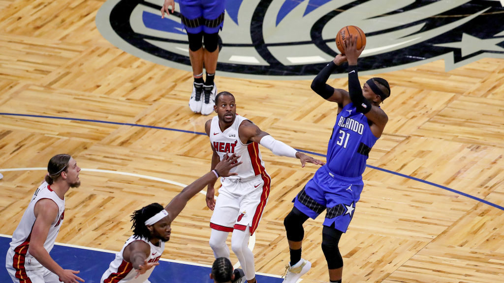 Terrence Ross #31 of the Orlando Magic attempts a shot at Amway Center on December 23, 2020 in Orla...