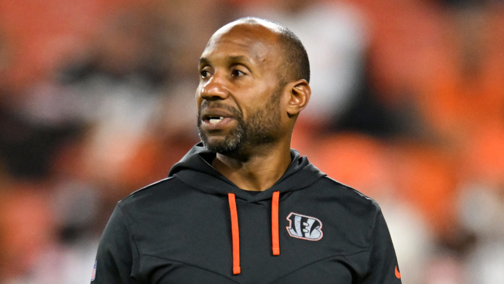Wide receivers coach Troy Walters of the Cincinnati Bengals looks on prior to a game against the Cl...