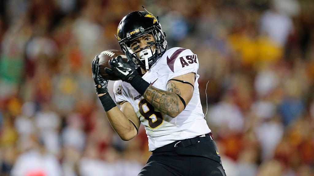 October 4, 2014: Arizona State Sun Devils running back D.J. Foster (8) touchdown catch during the N...