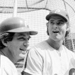 
              FILE -  Philadelphia Phillies catcher Tim McCarver, left, and pitcher Steve Carlton chate before a baseball game against New York Mets on Sept. 9, 1977, in New York. McCarver, the All-Star catcher and Hall of Fame broadcaster who during 60 years in baseball won two World Series titles with the St. Louis Cardinals and had a long run as the one of the country's most recognized, incisive and talkative television commentators, died Thursday morning, Feb. 16, 2023, in Memphis, Tenn., due to heart failure, baseball Hall of Fame announced. He was 81.  (AP Photo/File)
            