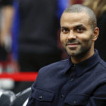
              FILE - San Antonio Spurs guard Tony Parker smiles before an NBA basketball game against the Chicago Bulls, Oct. 21, 2017, in Chicago. Parker was announced Friday, Feb. 17, 2023, as being among the finalists for enshrinement later this year by the Basketball Hall of Fame. The class will be revealed on April 1. (AP Photo/Kamil Krzaczynski, File)
            