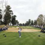 
              Tiger Woods tees off on the 17th hole during the third round of the Genesis Invitational golf tournament at Riviera Country Club, Saturday, Feb. 18, 2023, in the Pacific Palisades area of Los Angeles. (AP Photo/Ryan Kang)
            