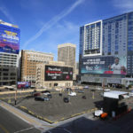 
              Large advertisements adorn buildings and electronic billboards leading up to the NFL Super Bowl LVII football game in Phoenix, Friday, Feb. 3, 2023. (AP Photo/Ross D. Franklin)
            