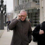 
              Former ESPN president John Skipper leaves federal court after testifying in a corruption case, Tuesday, Feb. 21, 2023, in New York. The trial in New York City is the latest development in a tangled corruption scandal that dates back nearly a decade and has ensnared more than three dozen executives and associates in the world's most popular sport. (AP Photo/John Minchillo)
            