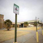 
              The parking spot for Greg Heiar, former New Mexico State University men's basketball coach, shows a reserved sign outside the Pan American Center, Wednesday, Feb. 15, 2023, in Las Cruces, N.M. Chancellor Dan Arvizu said at a news conference that he was confident the behavior that led to the cancellation of the men's basketball season and firing of Heiar was not reflective of the athletic department or the school overall. (AP Photo/Andrés Leighton)
            