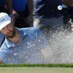 
              Chris Kirk hits from a bunker onto the third green during the final round of the Honda Classic golf tournament, Sunday, Feb. 26, 2023, in Palm Beach Gardens, Fla. (AP Photo/Lynne Sladky)
            