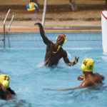 
              Young people play water polo at the University of Ghana in Accra, Saturday, Jan. 14, 2023. Former water polo pro Prince Asante is training young players in the sport in his father's homeland of Ghana, where swimming pools are rare and the ocean is seen as dangerous. (AP Photo/Misper Apawu)
            