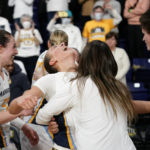 
              Marquette's Emily La Chapell reacts during after an NCAA college basketball game against UConn Wednesday, Feb. 8, 2023, in Milwaukee. (AP Photo/Aaron Gash)
            