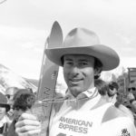 FILE - Ingemar Stenmark of Sweden put on a big cowboy hat and showed off his medal after he won the World Cup Giant Slalom ski race on March 7, 1984 in Vail, Colorado. To Ingemar Stenmark, all this fuss over Mikaela Shiffrin as she approaches his record of 86 World Cup skiing victories is beside the point. Because the 66-year-old Swede believes the American is already on another level. "She's much better than I was. You cannot compare," Stenmark said in an interview with The Associated Press. " (AP Photo/Armando Trovati)