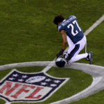 
              FILE - Philadelphia Eagles cornerback Zech McPhearson (27) prays on the field before an NFL divisional round playoff football game against the New York Giants, Saturday, Jan. 21, 2023, in Philadelphia. The Eagles defeated the Giants 38-7. (AP Photo/Rich Schultz, File)
            