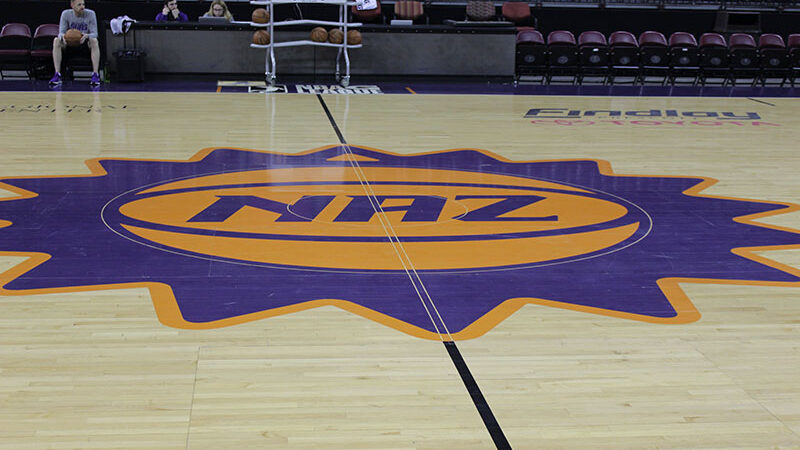 The logo of the Northern Arizona Suns at the Findlay Toyota Center in Prescott, AZ. (Photo by Alec ...