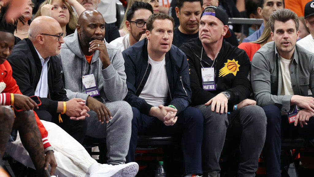 Phoenix Suns owner Mat Ishbia attends game six of the Western Conference Semifinal Playoffs between...