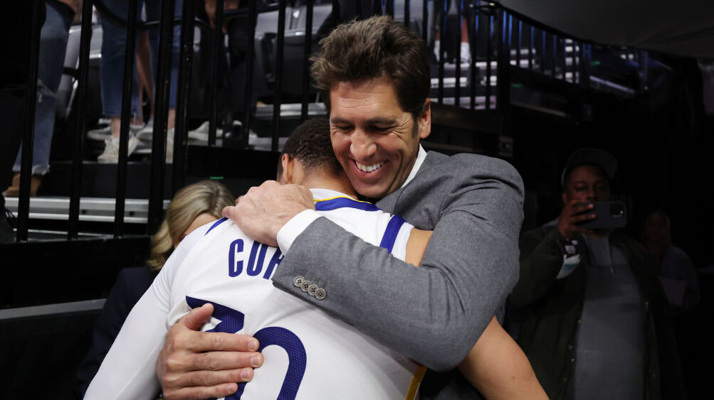 Bob Myers, Stephen Curry, Golden State Warriors GM...