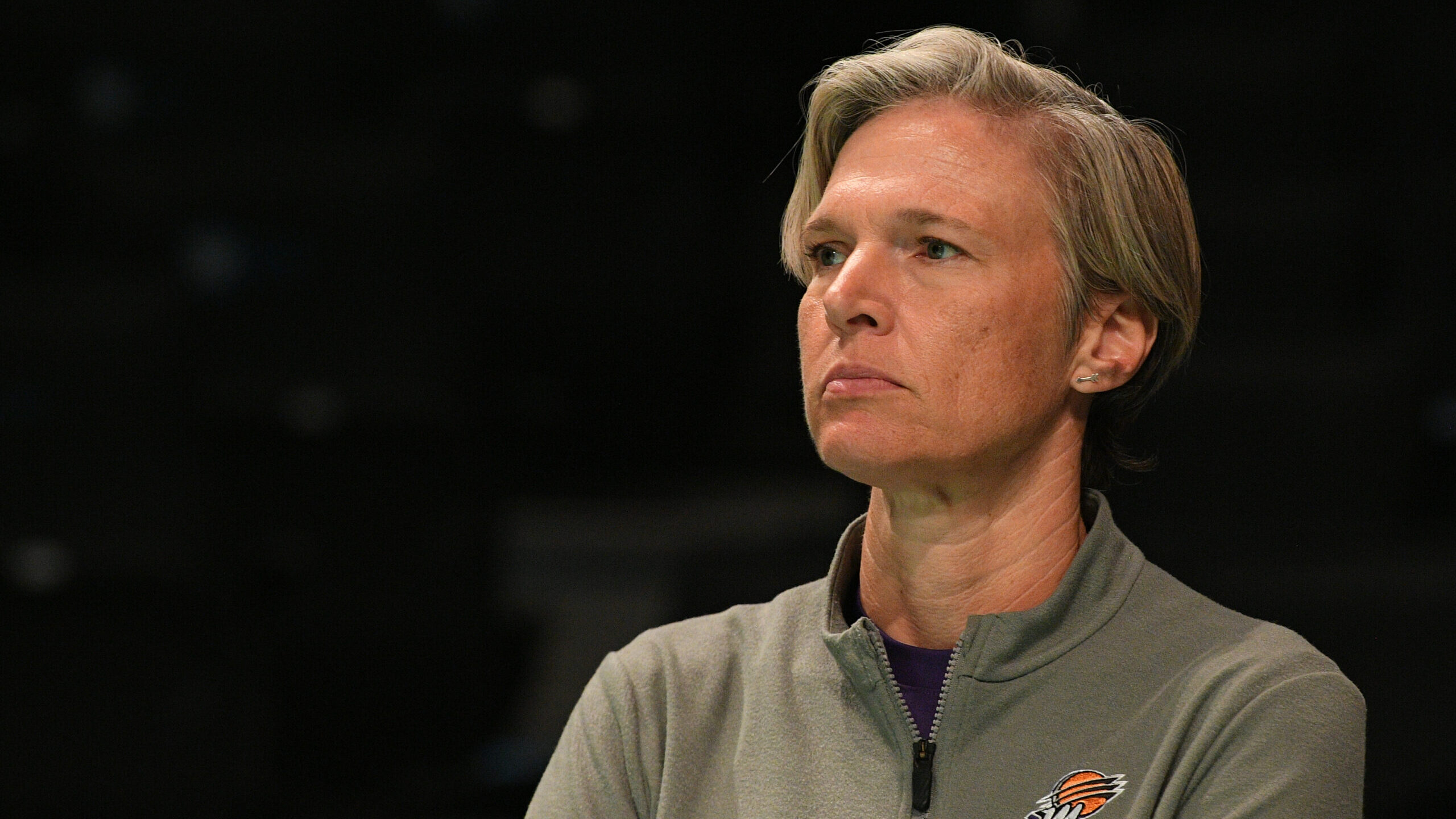 BROOKLYN, NY - JUNE 18: Phoenix Mercury head coach Vanessa Nygaard observes shootaround before a WN...