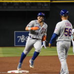 New York Mets catcher Francisco Alvarez rounds the bases against the Arizona Diamondbacks at Chase Field on July 6, 2023, in Phoenix, Arizona. (Photo by Felisa Cardenas/Arizona Sports)