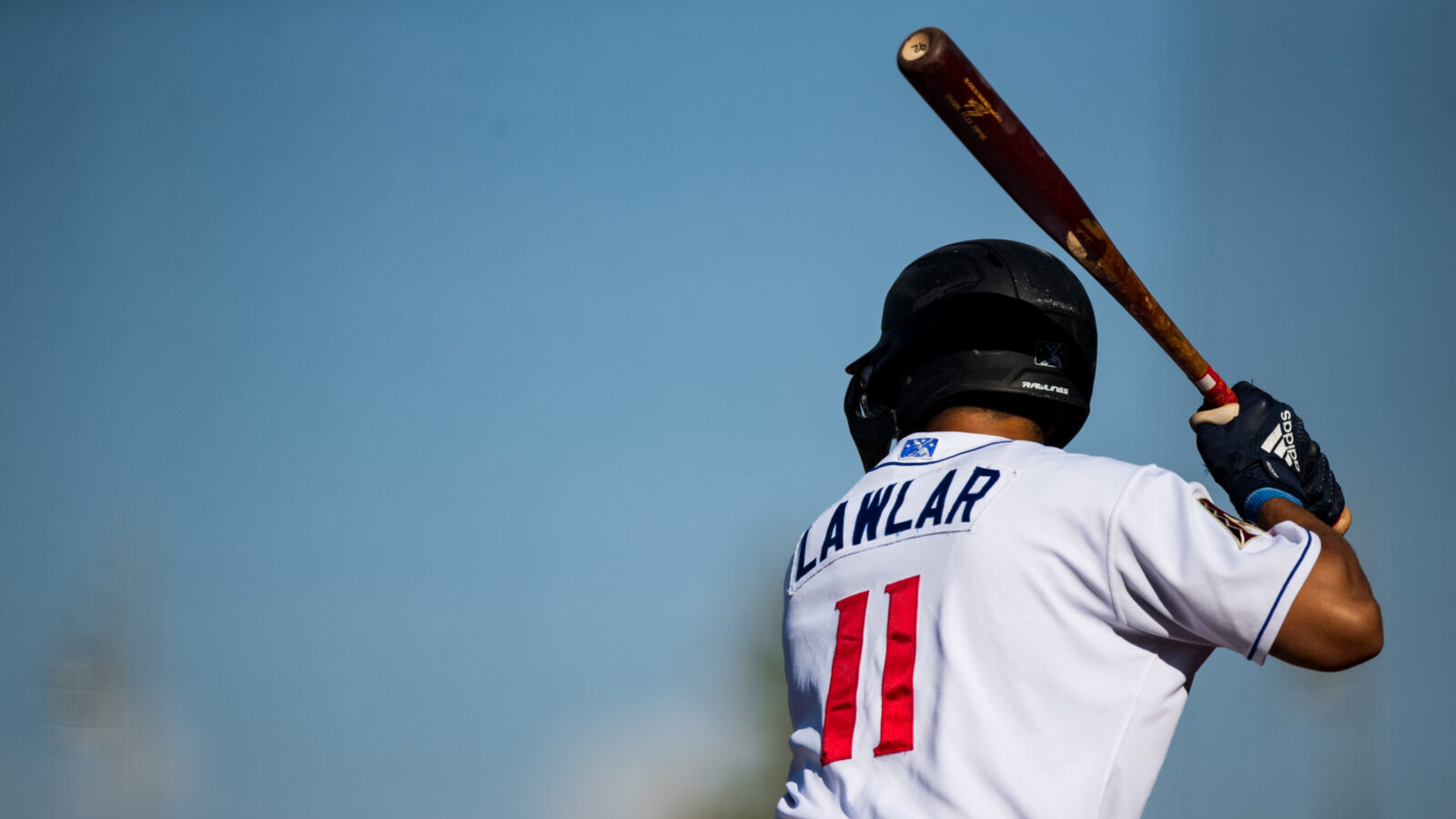Jordan Lawlar #11 of the Amarillo Sod Poodles bats during the game against the Wichita Wind Surge a...