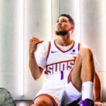 Devin Booker sporting the Association Suns jersey (Photo via Phoenix Suns)