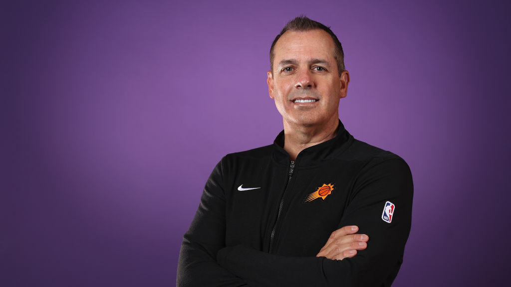 Head coach Frank Vogel of the Phoenix Suns poses for a portrait during NBA media day on October 02,...
