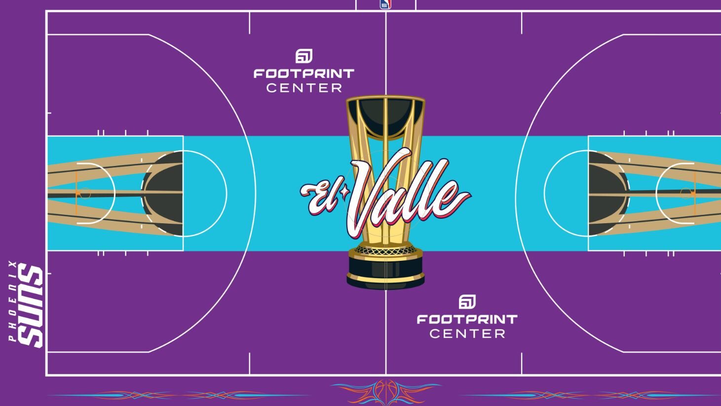 Phoenix Suns 'El Valle' NBA In-Season Tournament court...