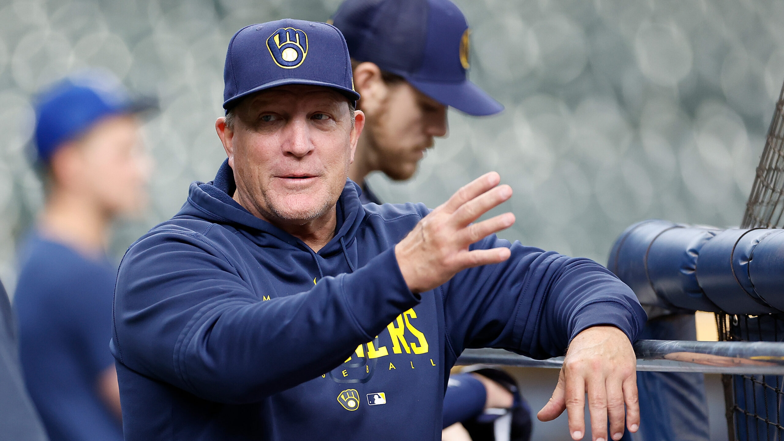 Pat Murphy, bench coach of the Milwaukee Brewers before the game against the Kansas City Royals at ...