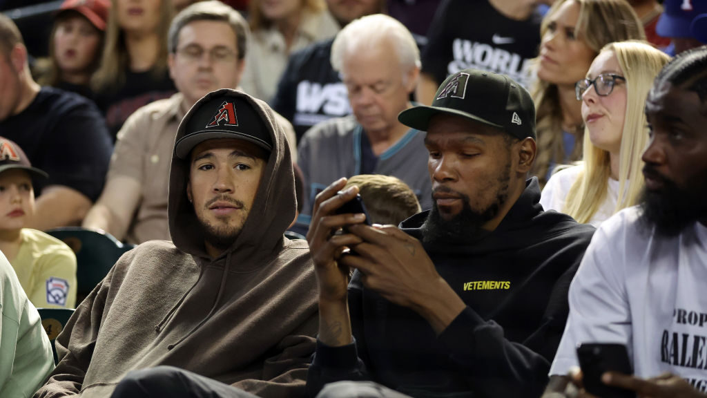 Devin Booker, Kevin Durant attend a Diamondbacks games...