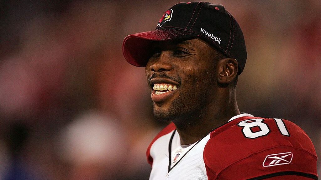 Anquan Boldin #81 of the Arizona Cardinals stands on the sideline prior to the game against the San...