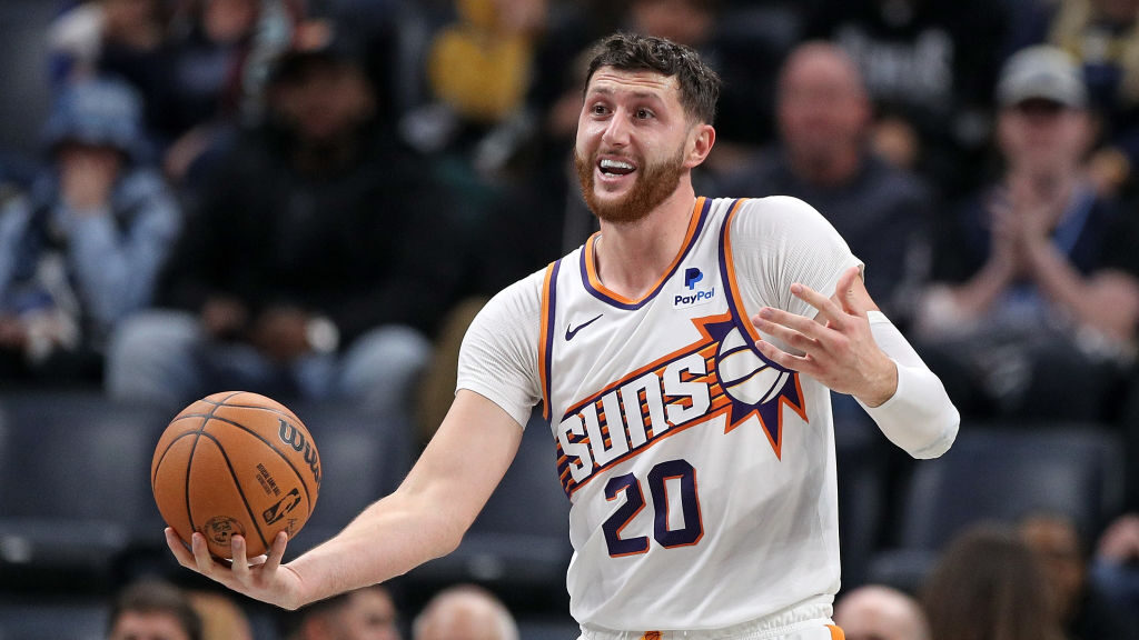 Jusuf Nurkic #20 of the Phoenix Suns reacts during the second half against the Memphis Grizzlies du...